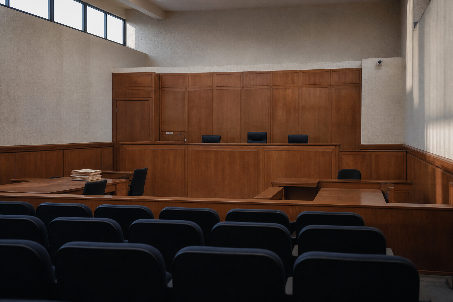 Sala de audiencias de madera